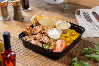 Salmon kabob from Ikaria Kitchen catering